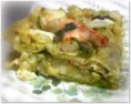 Lasagne al pesto zucchine e gamberi