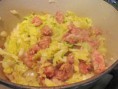 Verza al forno con salsiccia